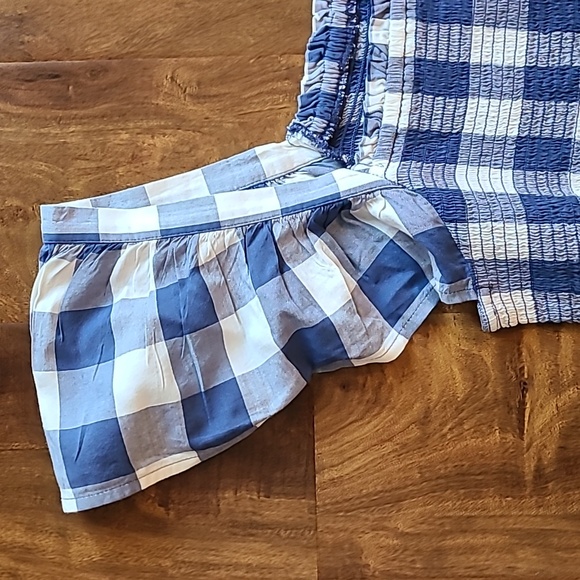 Old Navy Fit & Flare Flutter-Sleeve Gingham Mini Dress small TALL - Picture 6 of 12